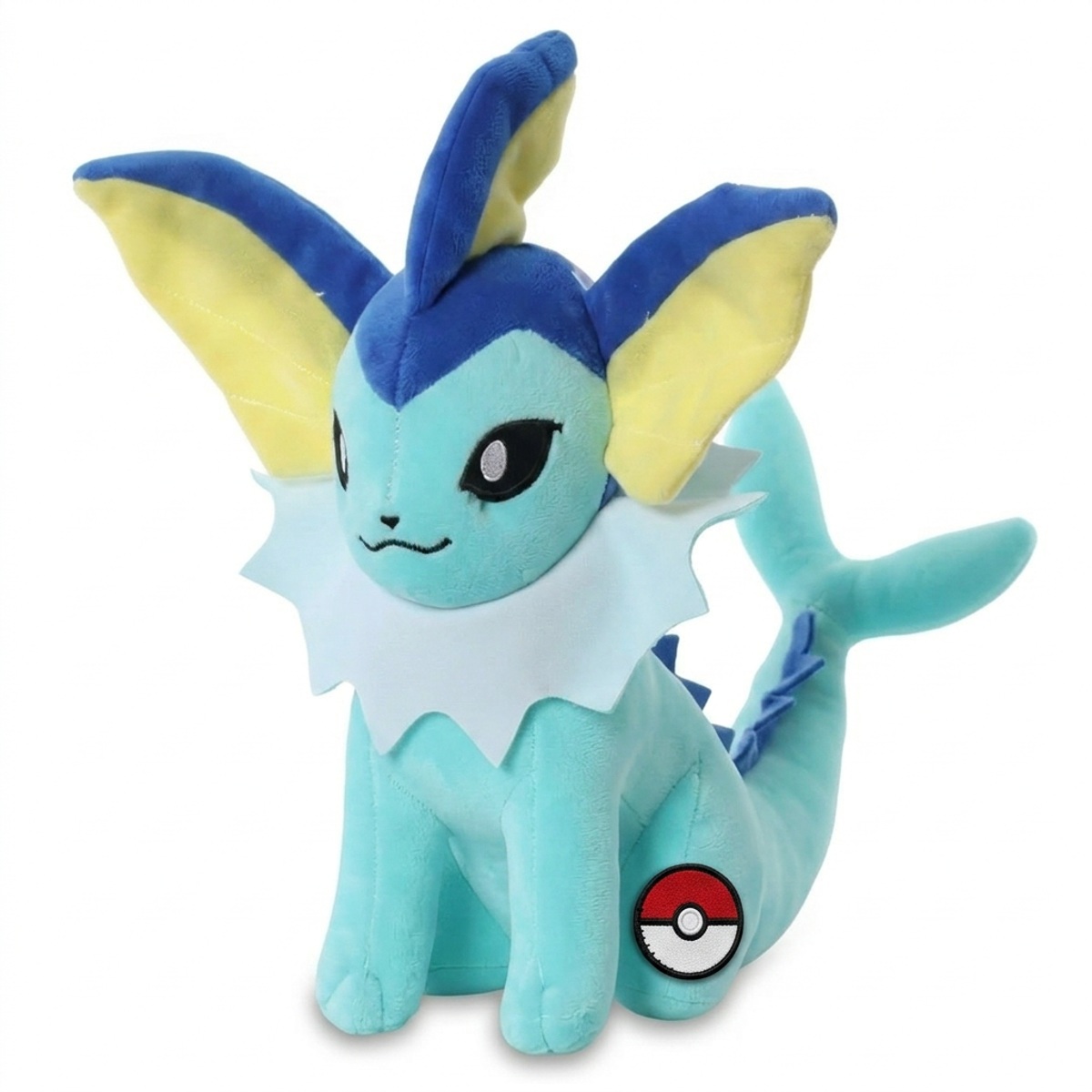 Peluche Aquali avec badge prouvant l'authenticité du produit.