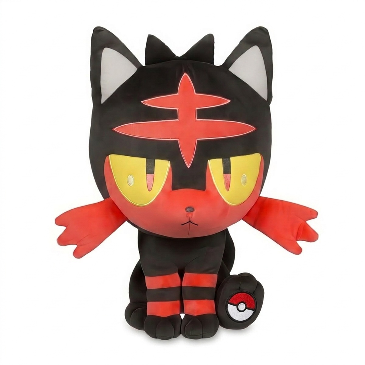 Peluche Flamiaou avec badge prouvant l'authenticité du produit.
