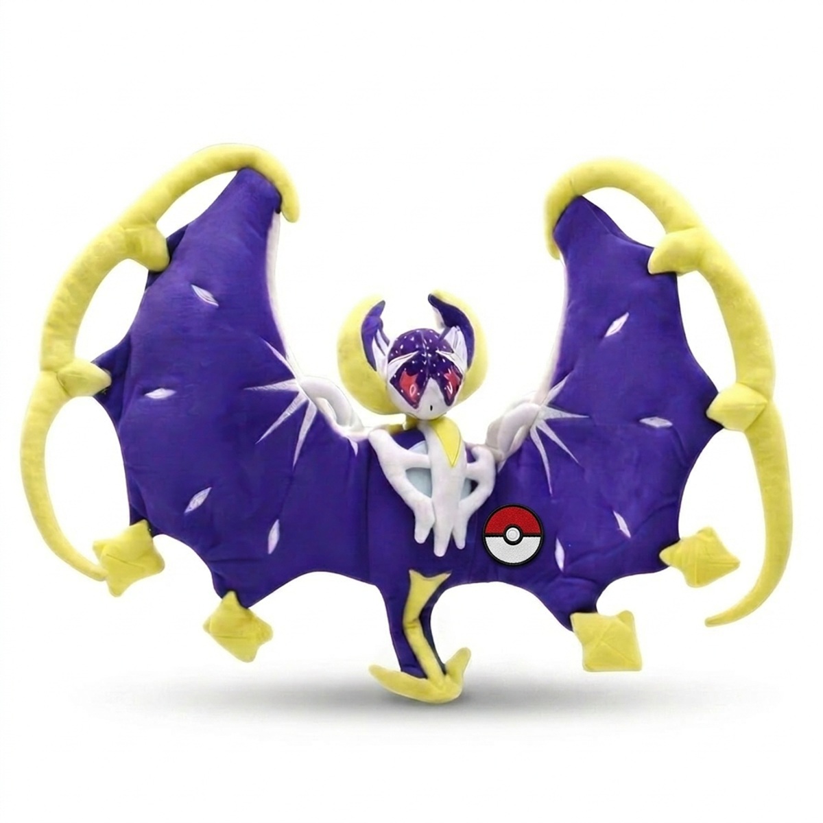 Peluche Lunala avec badge prouvant l'authenticité du produit.
