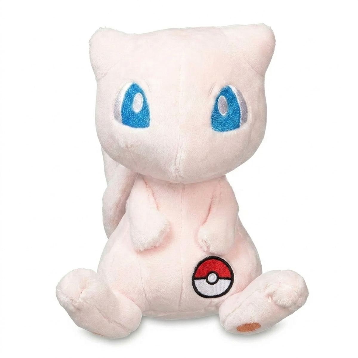 Peluche Mew avec badge prouvant l'authenticité du produit.