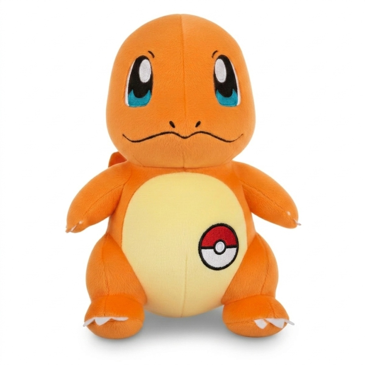 Peluche Salamèche avec badge prouvant l'authenticité du produit.