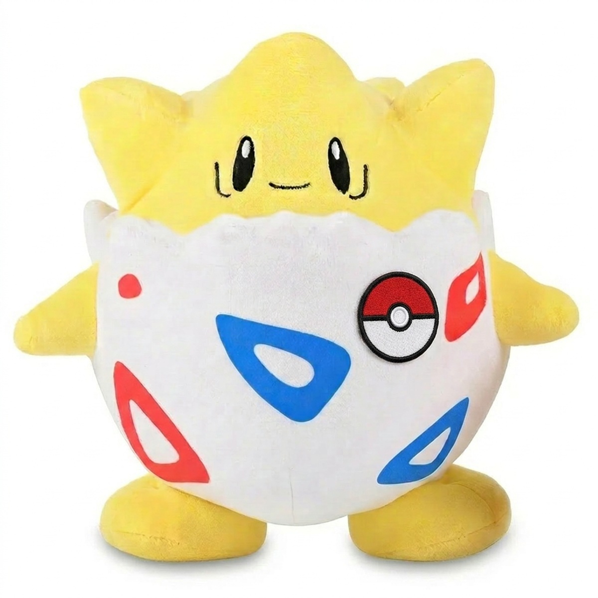 Peluche Togepi avec badge prouvant l'authenticité du produit.