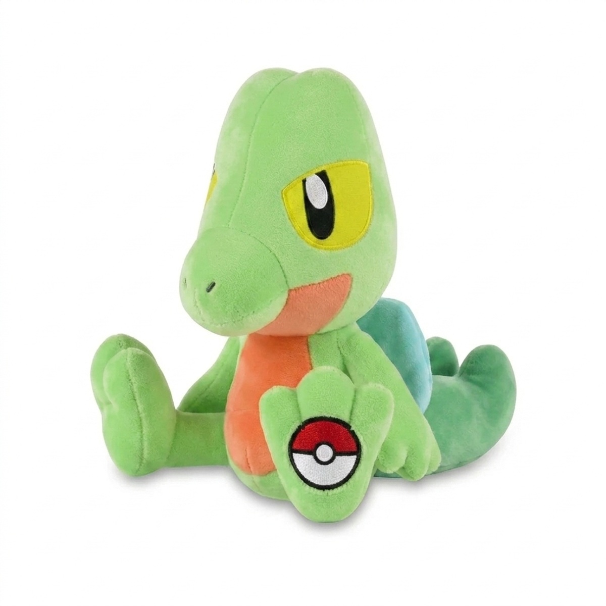 Peluche Arcko avec badge prouvant l'authenticité du produit.