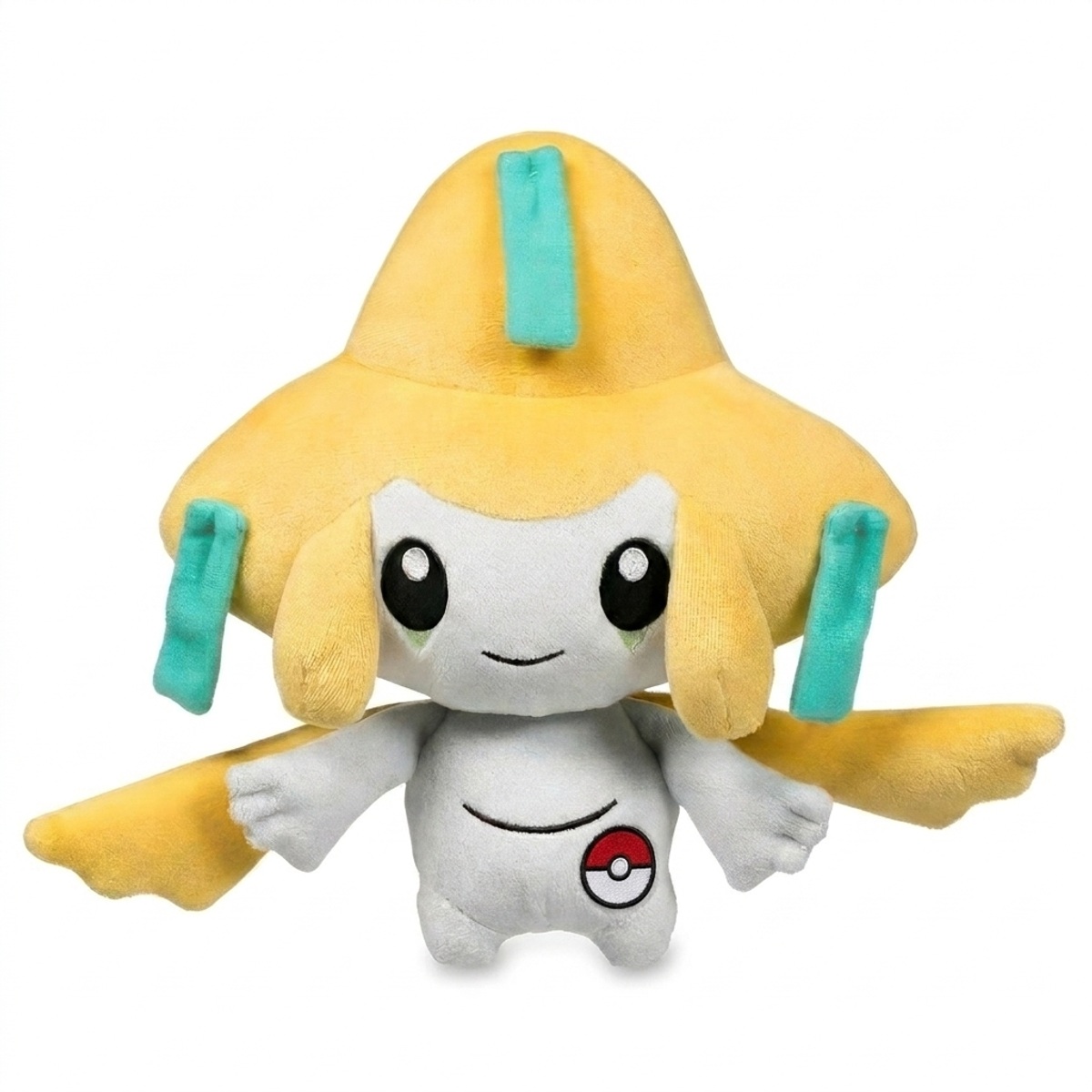 Peluche Jirachi avec badge prouvant l'authenticité du produit.
