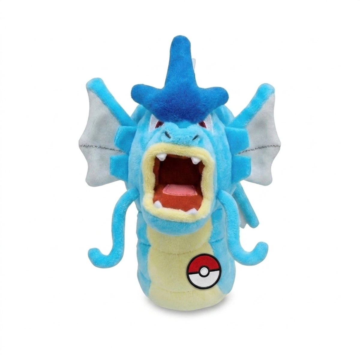 Peluche Léviator avec badge prouvant l'authenticité du produit.