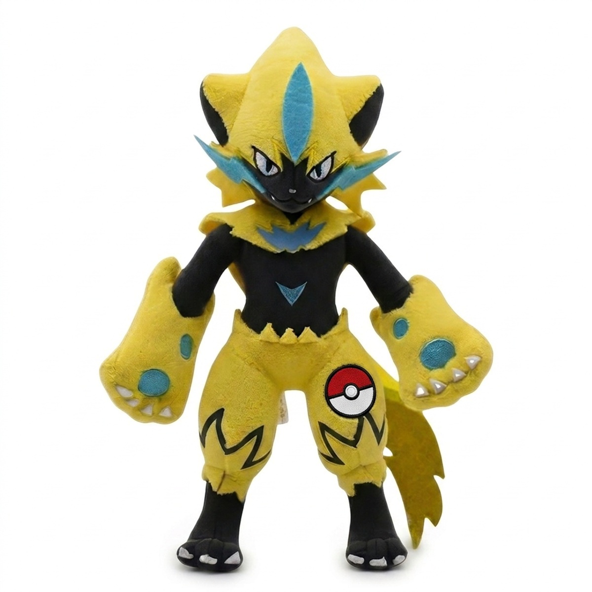 Peluche Zeraora avec badge prouvant l'authenticité du produit.