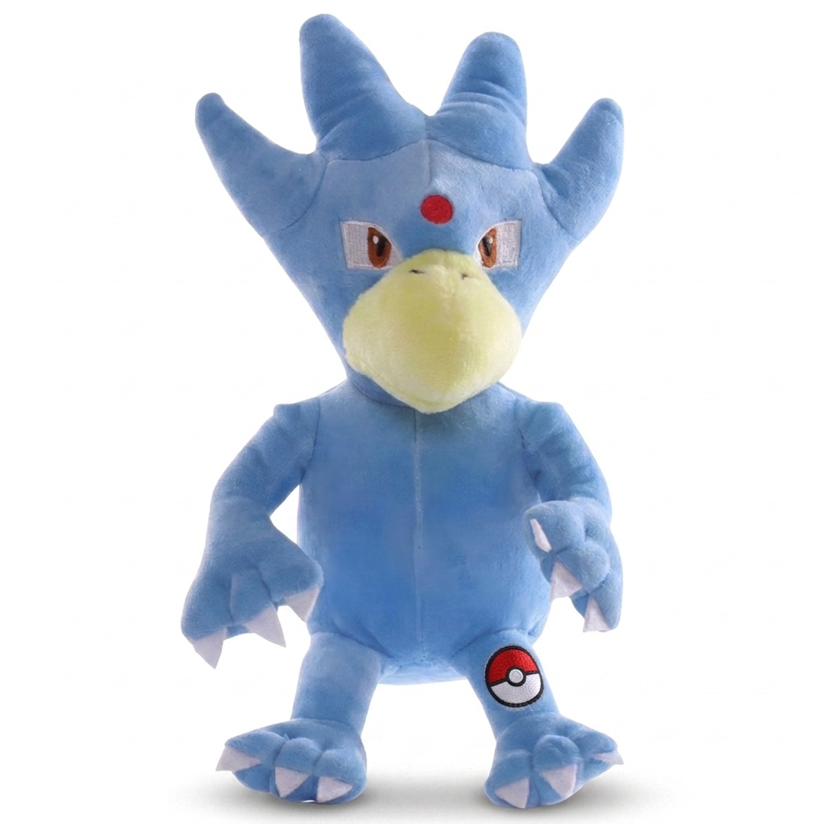 Peluche Akwakwak avec badge prouvant l'authenticité du produit.