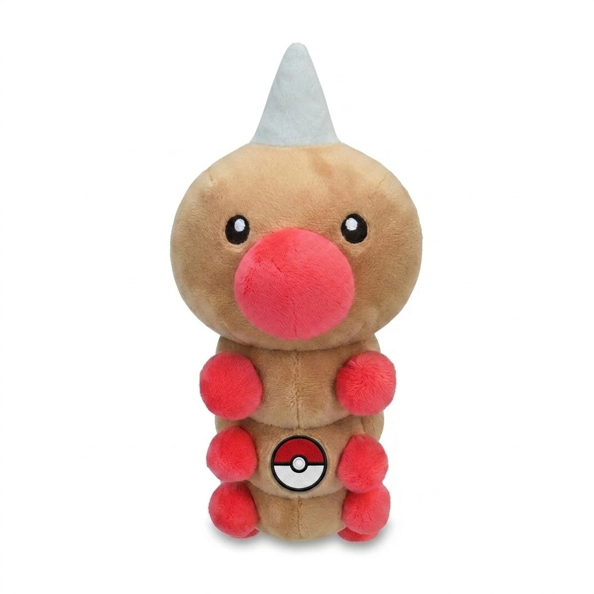 Peluche Aspicot avec badge prouvant l'authenticité du produit.