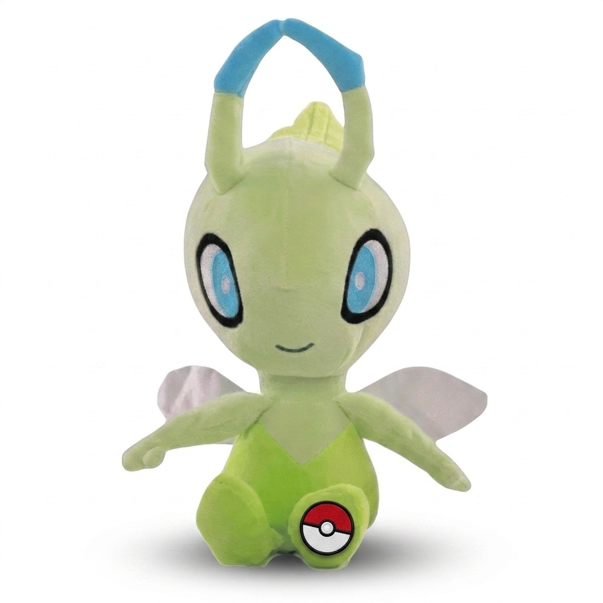 Peluche Celebi avec badge prouvant l'authenticité du produit.