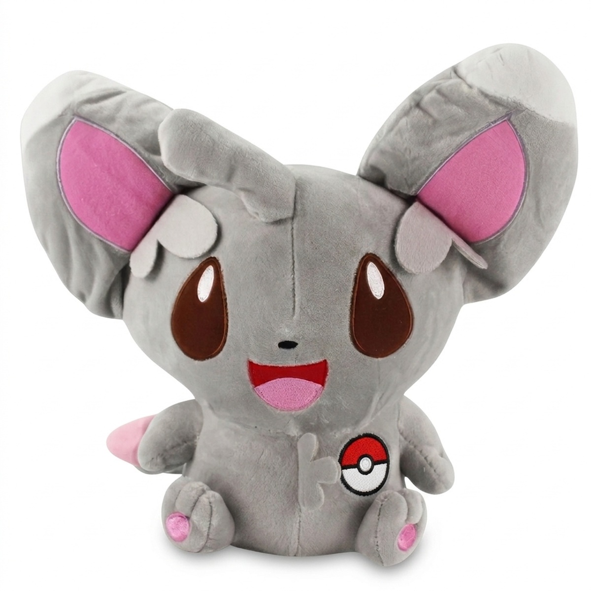 Peluche Chinchidou avec badge prouvant l'authenticité du produit.