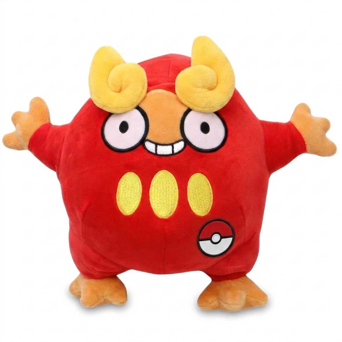 Peluche Darumarond avec badge prouvant l'authenticité du produit.