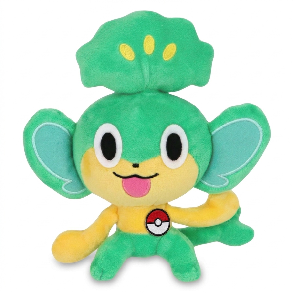 Peluche Feuillajou avec badge prouvant l'authenticité du produit.