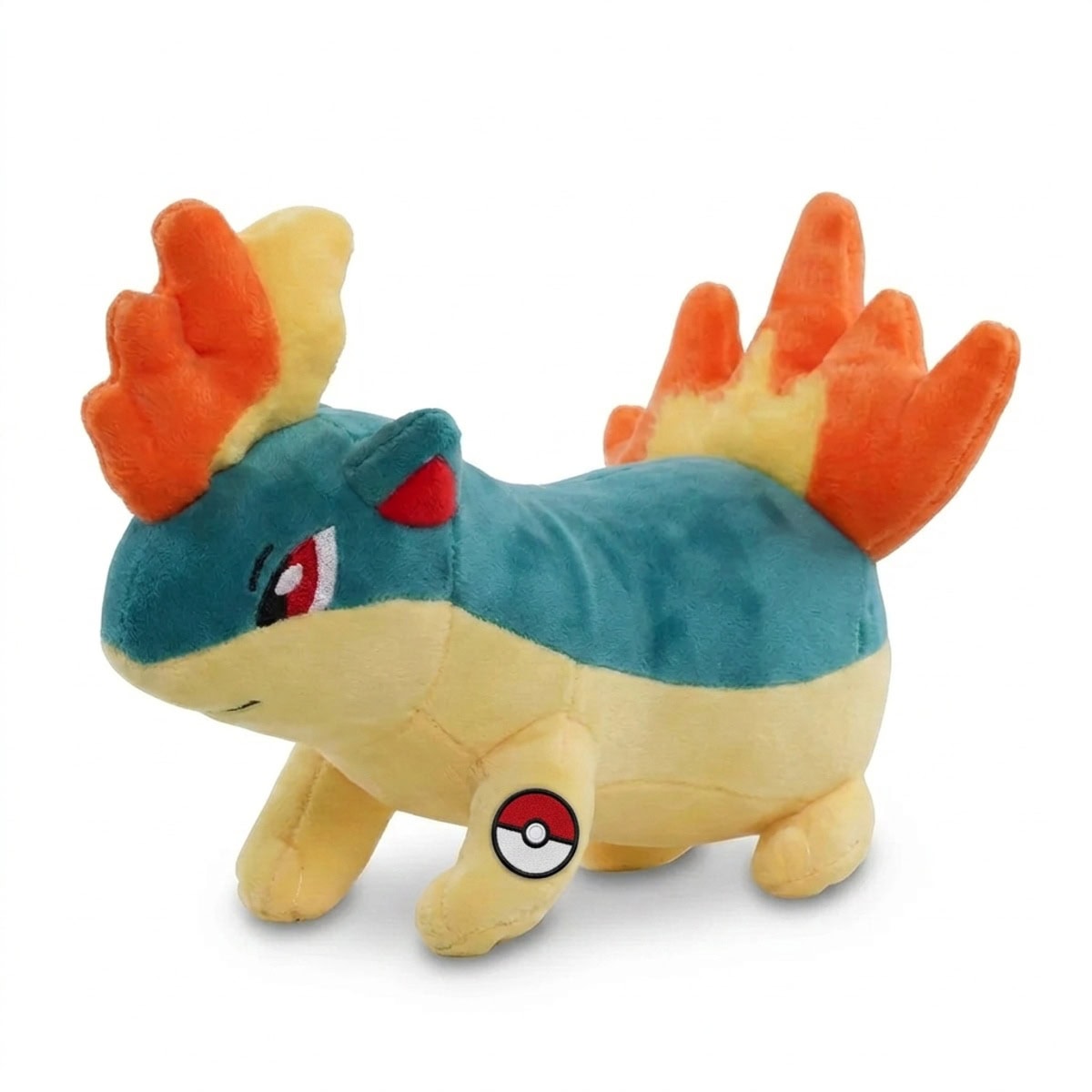 Peluche Feurisson avec badge prouvant l'authenticité du produit.