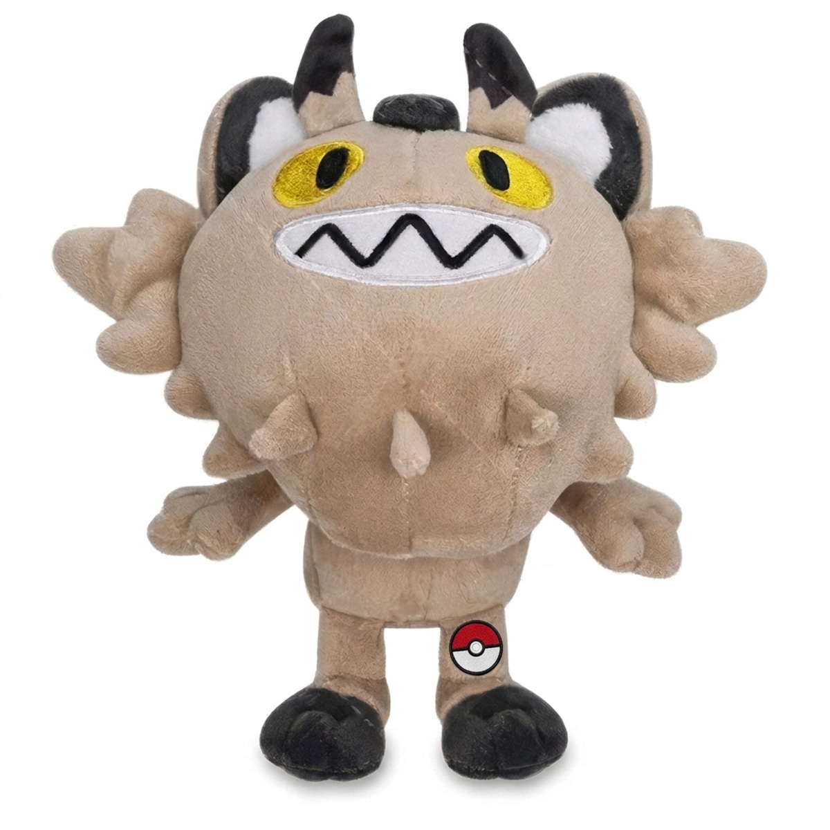 Peluche Miaouss avec badge prouvant l'authenticité du produit.