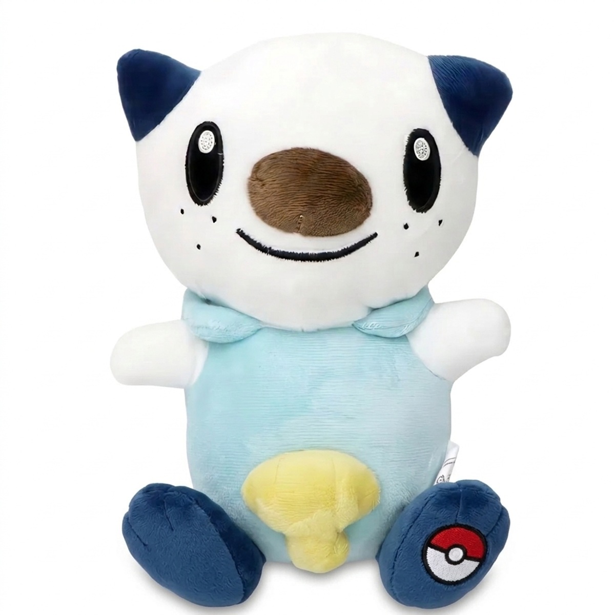 Peluche Moustillon avec badge prouvant l'authenticité du produit.
