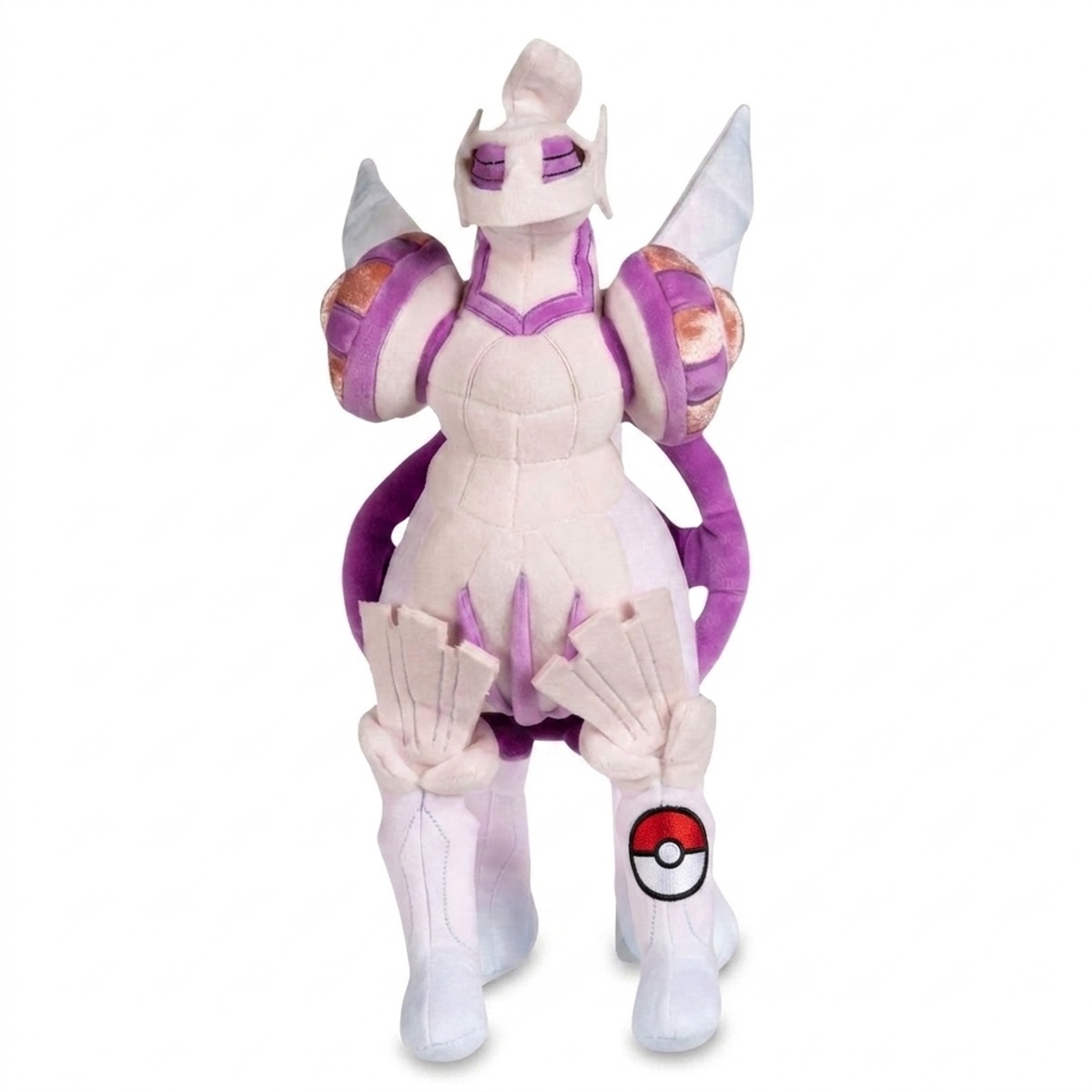 Peluche Palkia avec badge prouvant l'authenticité du produit.