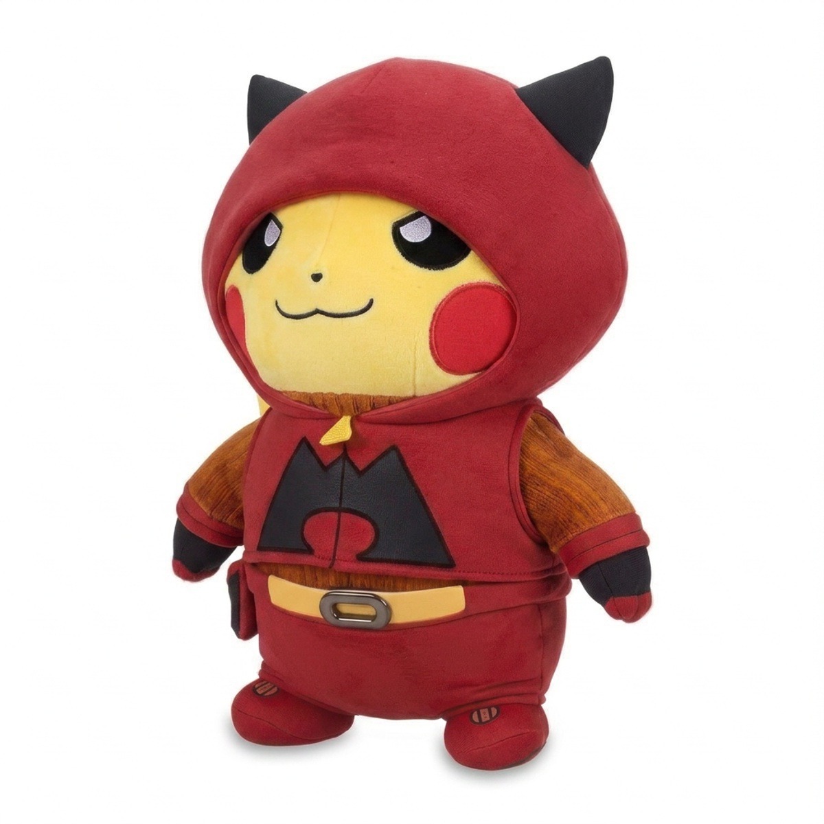 Peluche Pikachu Team Magma vue de 3/4