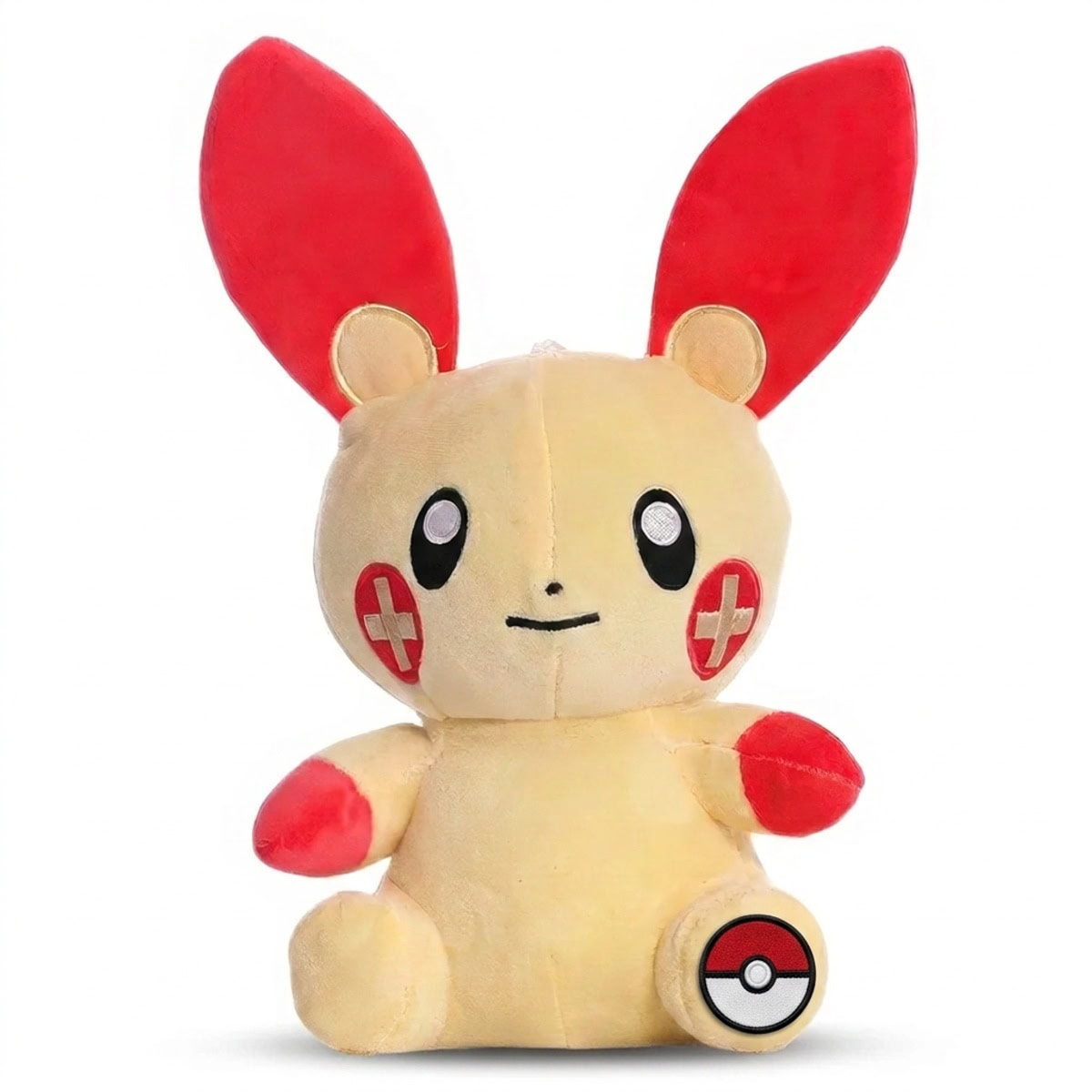 Peluche Posipi avec badge prouvant l'authenticité du produit.