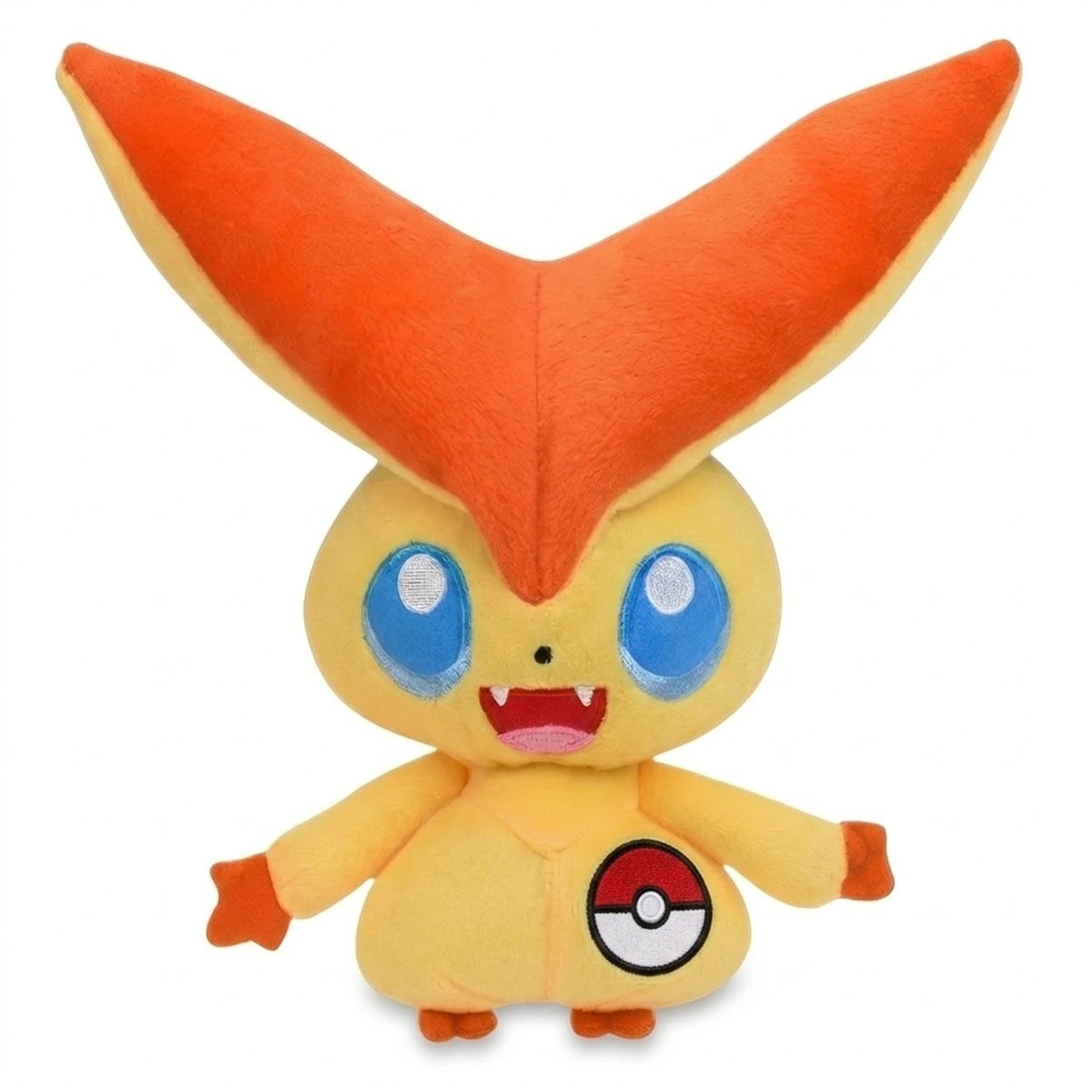 Peluche Victini avec badge prouvant l'authenticité du produit.