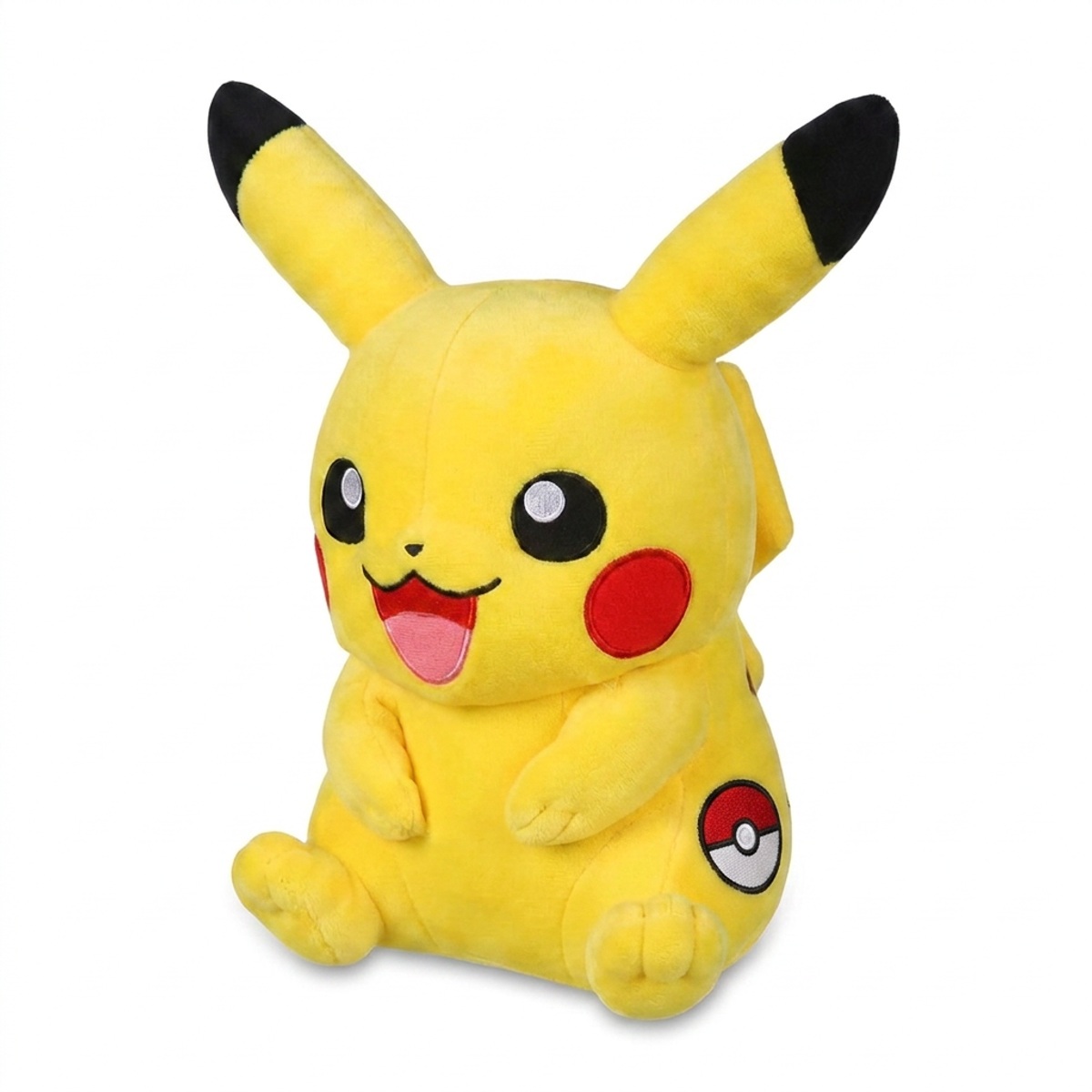 Peluche Pikachu Petite avec badge prouvant l'authenticité du produit.